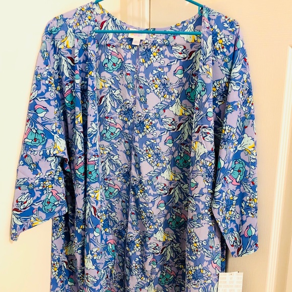Large Lularoe Lindsey Floral Paisley Print - Picture 1 of 5